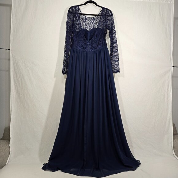 HAYLEY PAIGE Victorian ROMANTIC-GOTHIC Whimsigoth NAVY Formal Dress Size 14 NEW! - Picture 7 of 17